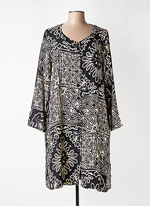 Rochie midi imprimeu fantezie mâneci lungi negru G!OZE femeie