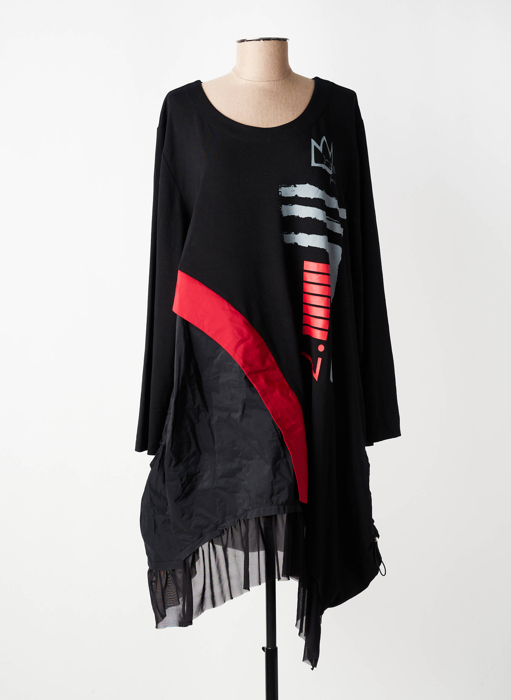 Rochie midi mâneci lungi mâneci lungi negru OLIVER JUNG femeie