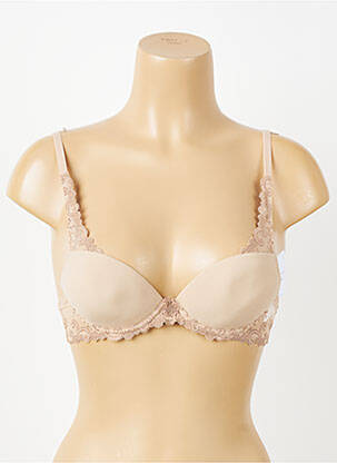 Sutien efect material satinat top sutien push-up culoare piersică SIMONE PERELE femeie