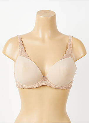 Sutien efect material satinat top sutien push-up culoare piersică SIMONE PERELE femeie