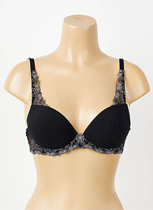 Sutien efect material satinat top sutien push-up negru SIMONE PERELE femeie