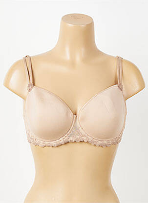Sutien efect material satinat top sutien modelat culoare piersică SIMONE PERELE femeie