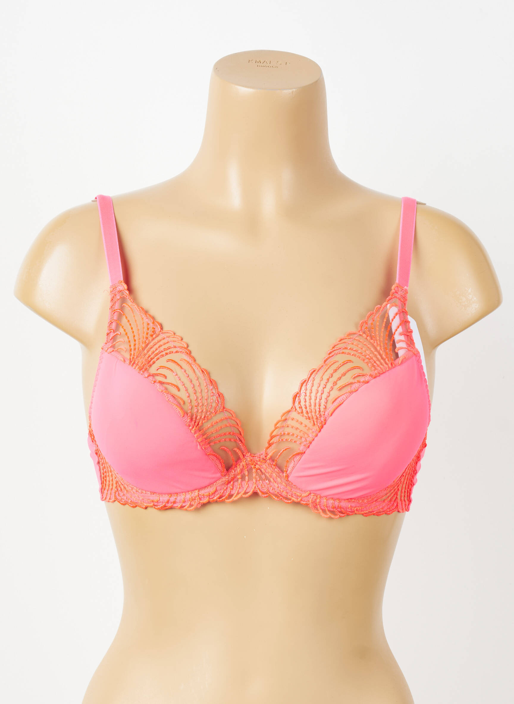 Sutien efect material satinat top sutien push-up roz SIMONE PERELE femeie