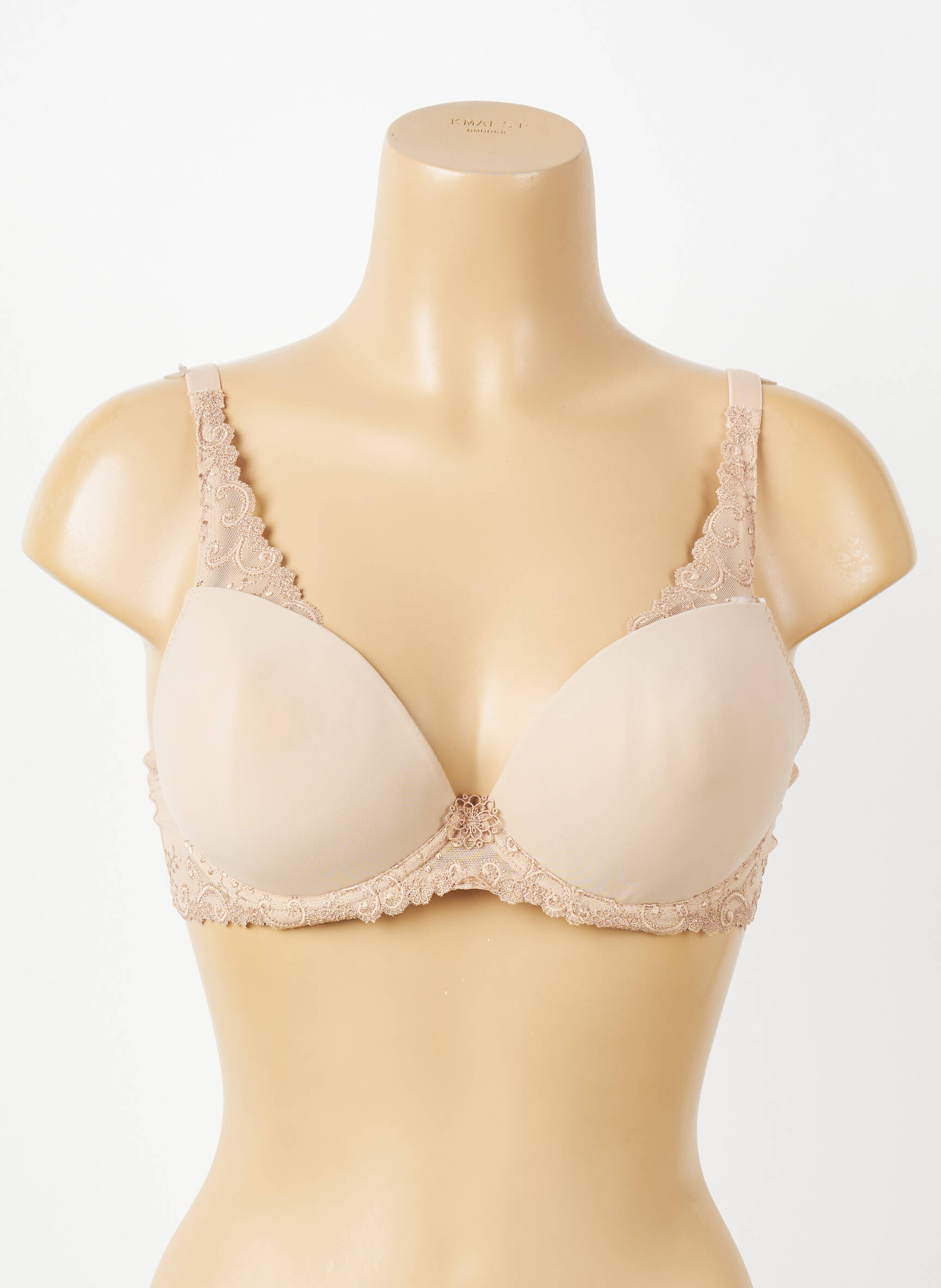 Sutien efect material satinat top sutien push-up culoare piersică SIMONE PERELE femeie