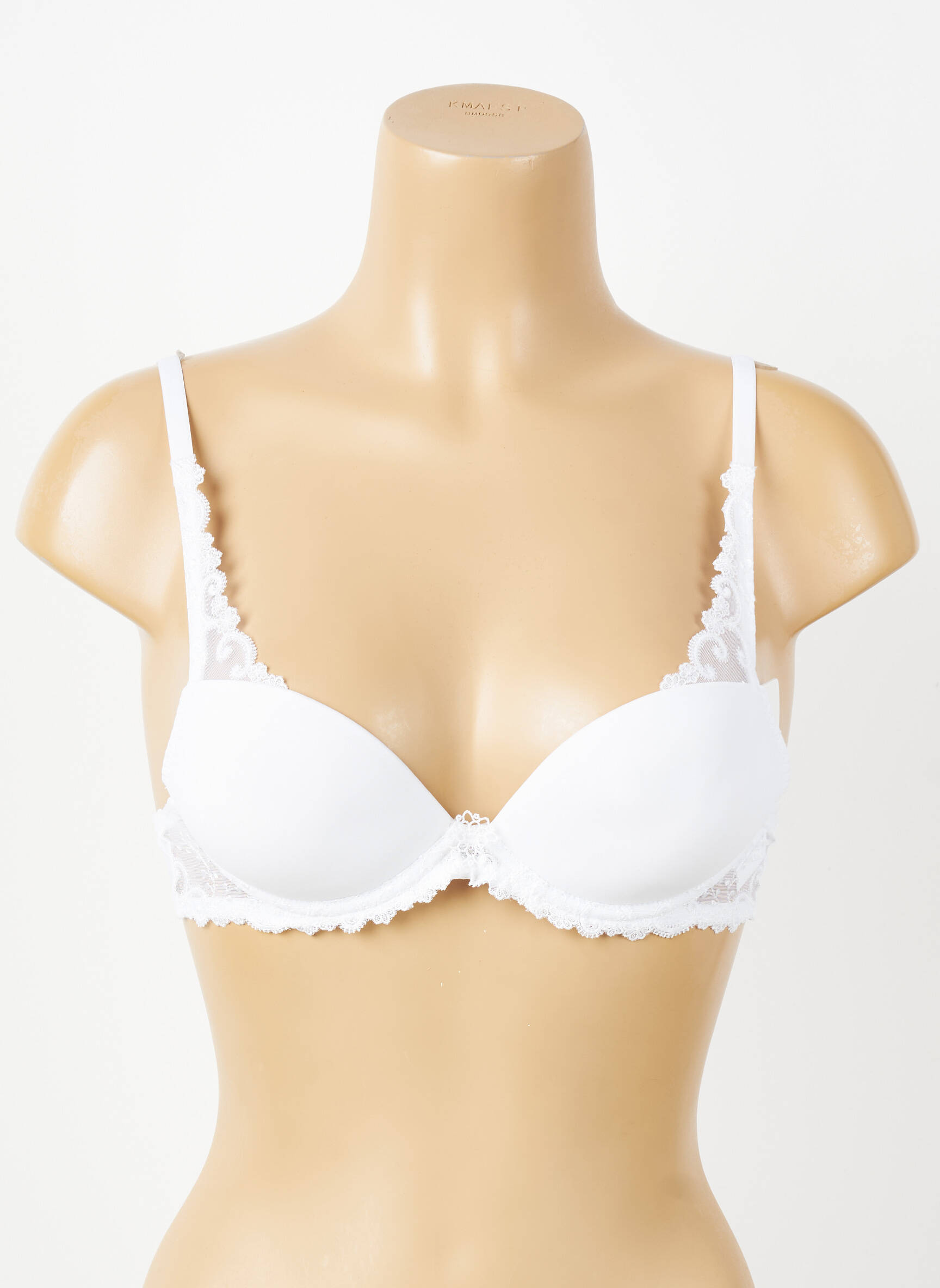 Sutien efect material satinat top sutien push-up alb SIMONE PERELE femeie
