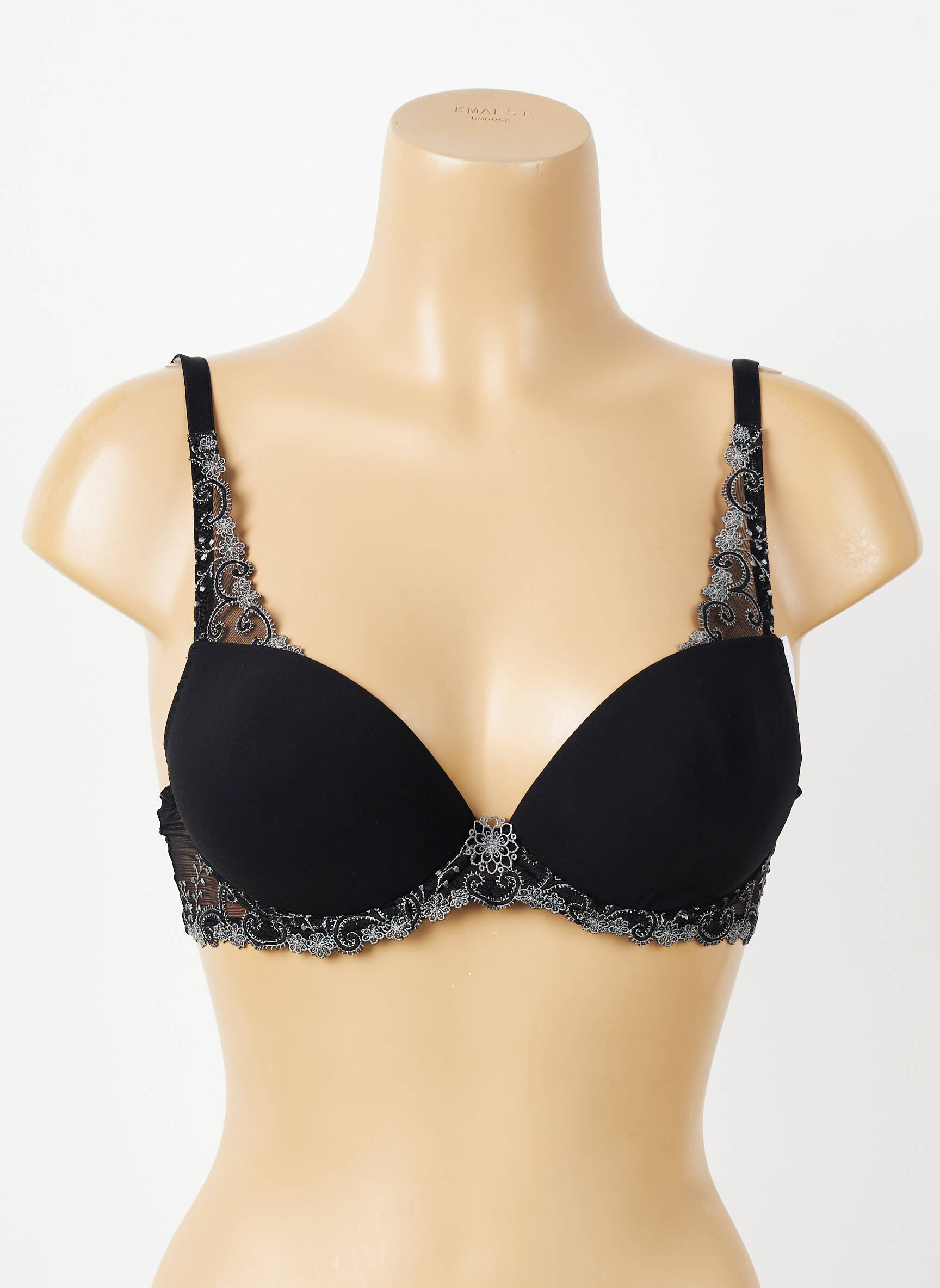 Sutien efect material satinat top sutien push-up negru SIMONE PERELE femeie