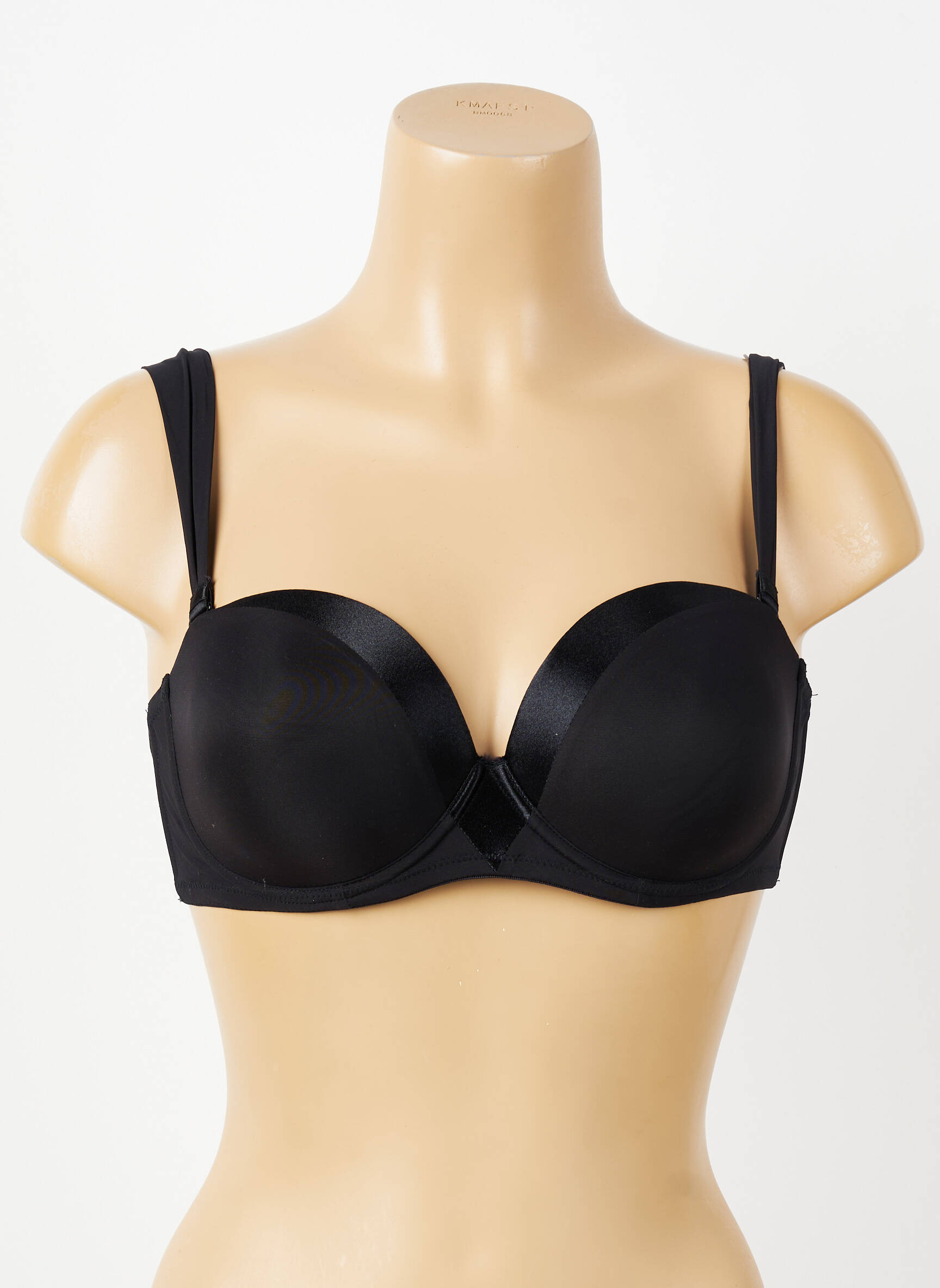 Sutien efect material satinat top sutien modelat negru IMPLICITE femeie