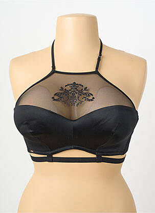Sutien broderie top sutien modelat negru VALEGE femeie