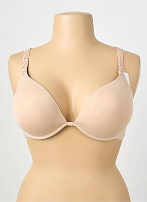 Sutien efect material satinat top sutien modelat culoare piersică SIMONE PERELE femeie