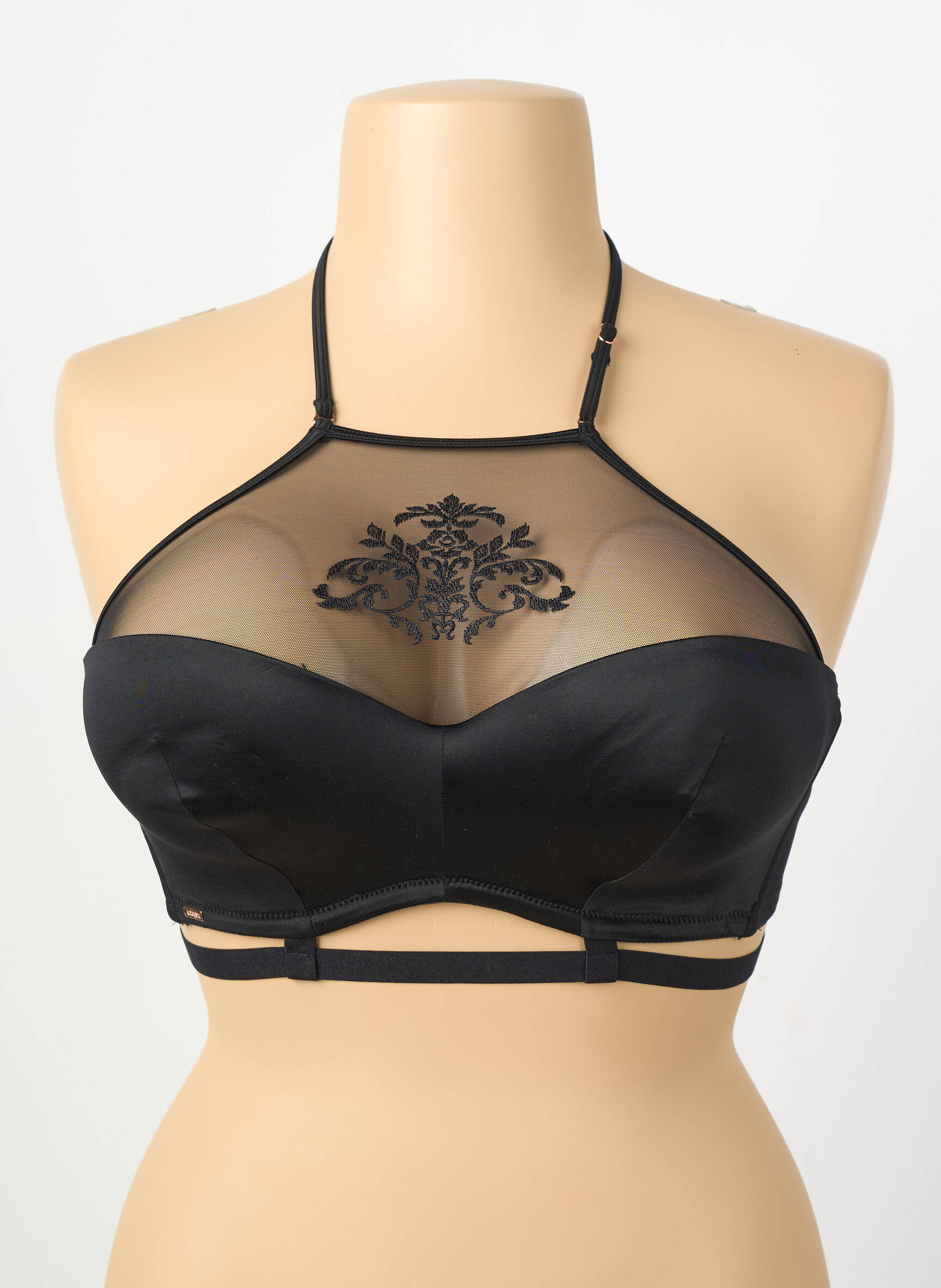 Sutien broderie top sutien modelat negru VALEGE femeie