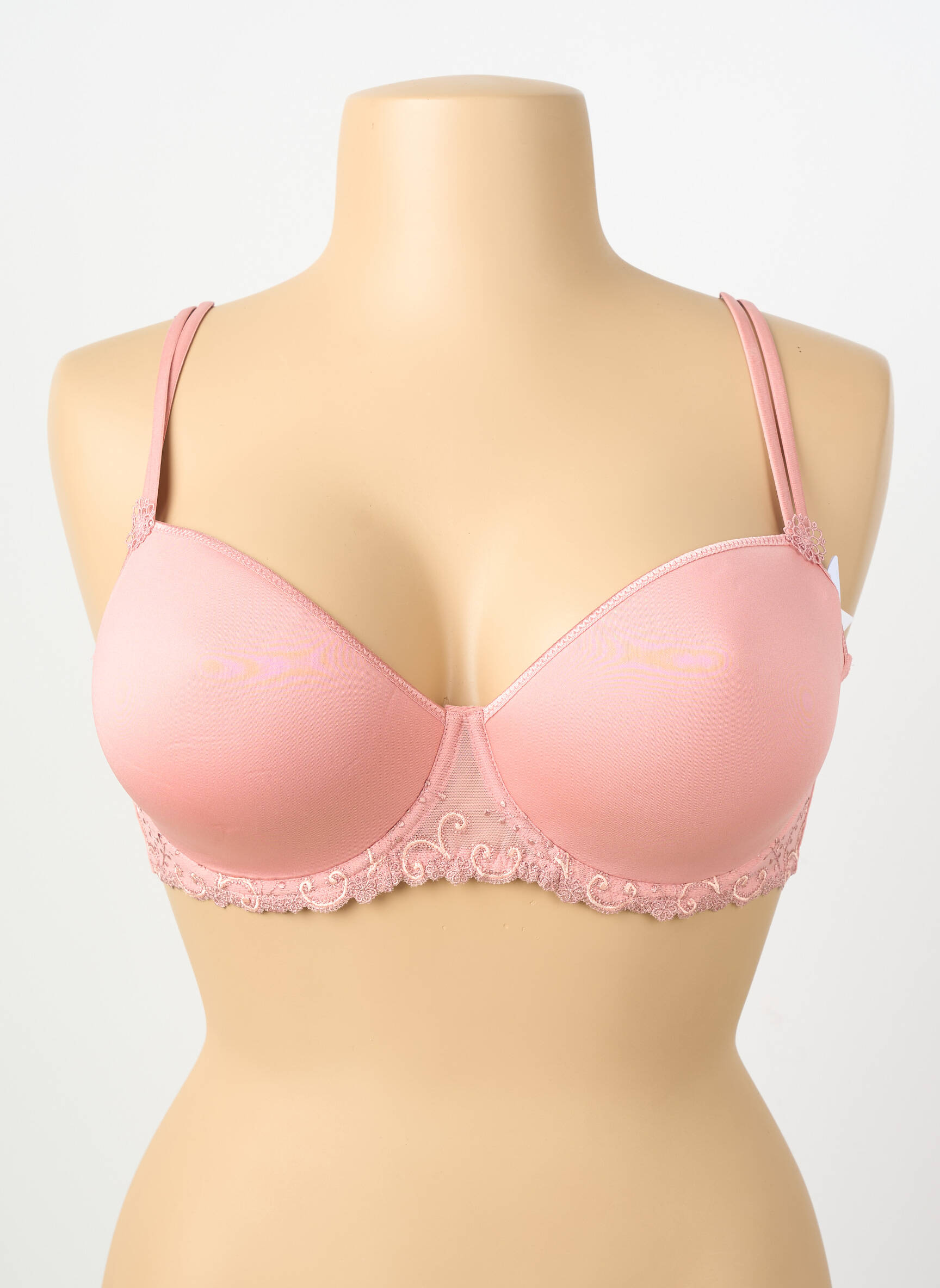 Sutien efect material satinat top sutien modelat roz SIMONE PERELE femeie