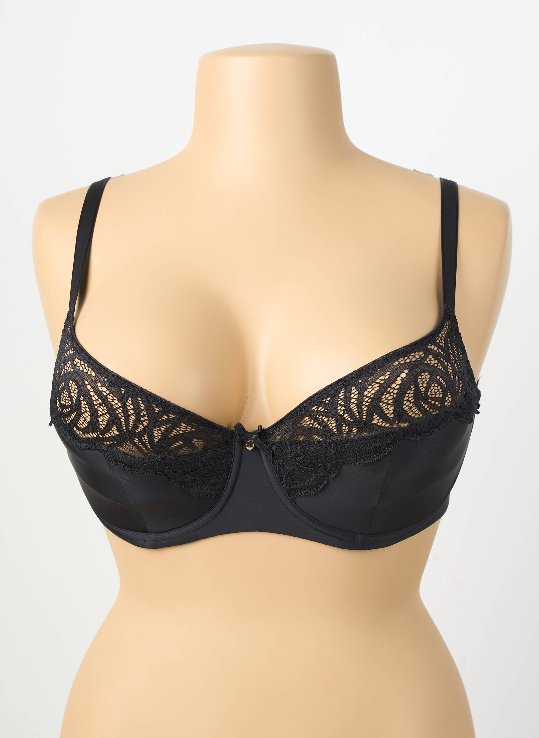 Sutien efect material satinat top sutien modelat negru FEMILET femeie
