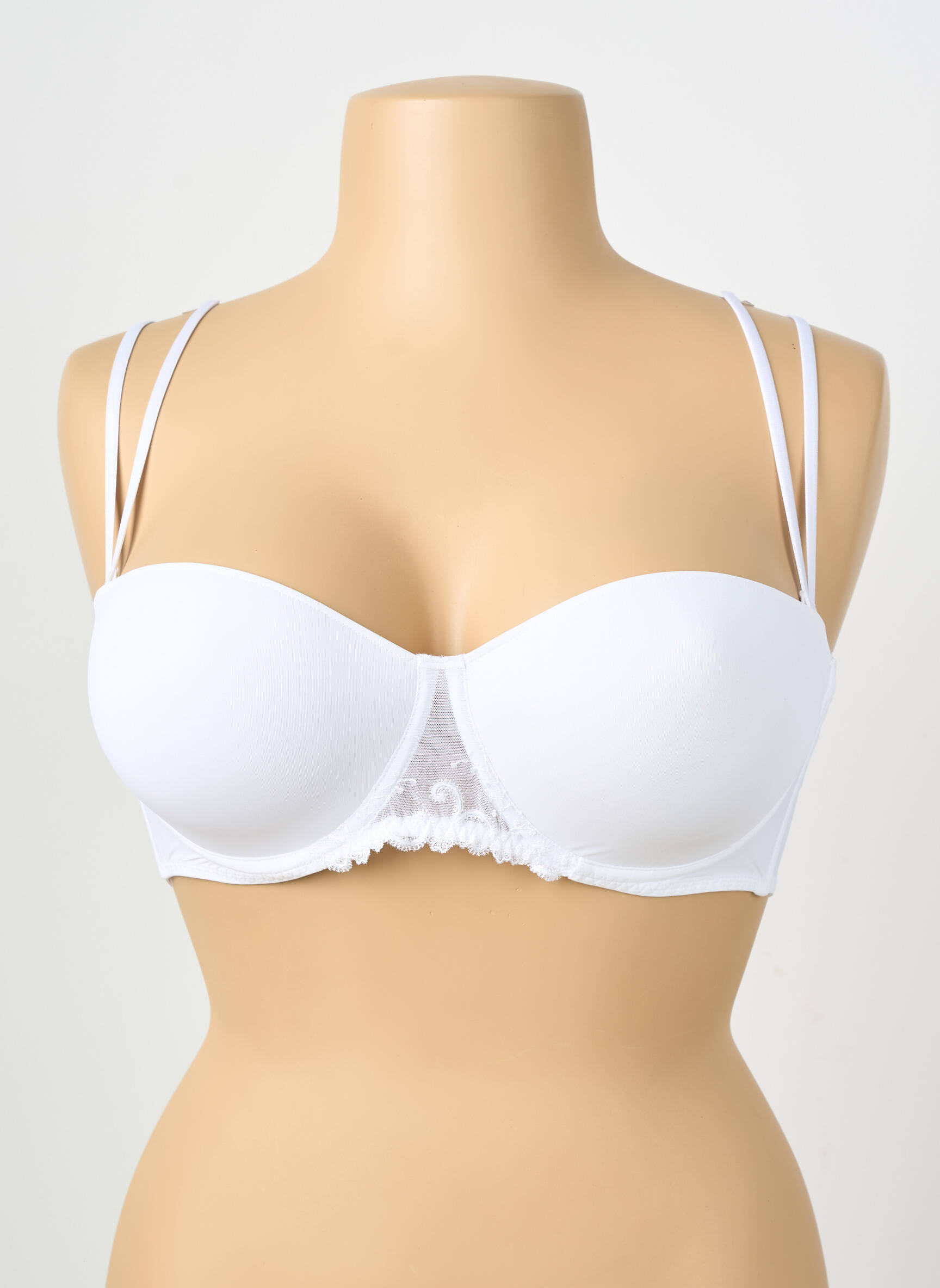 Sutien efect material satinat top sutien modelat alb SIMONE PERELE femeie