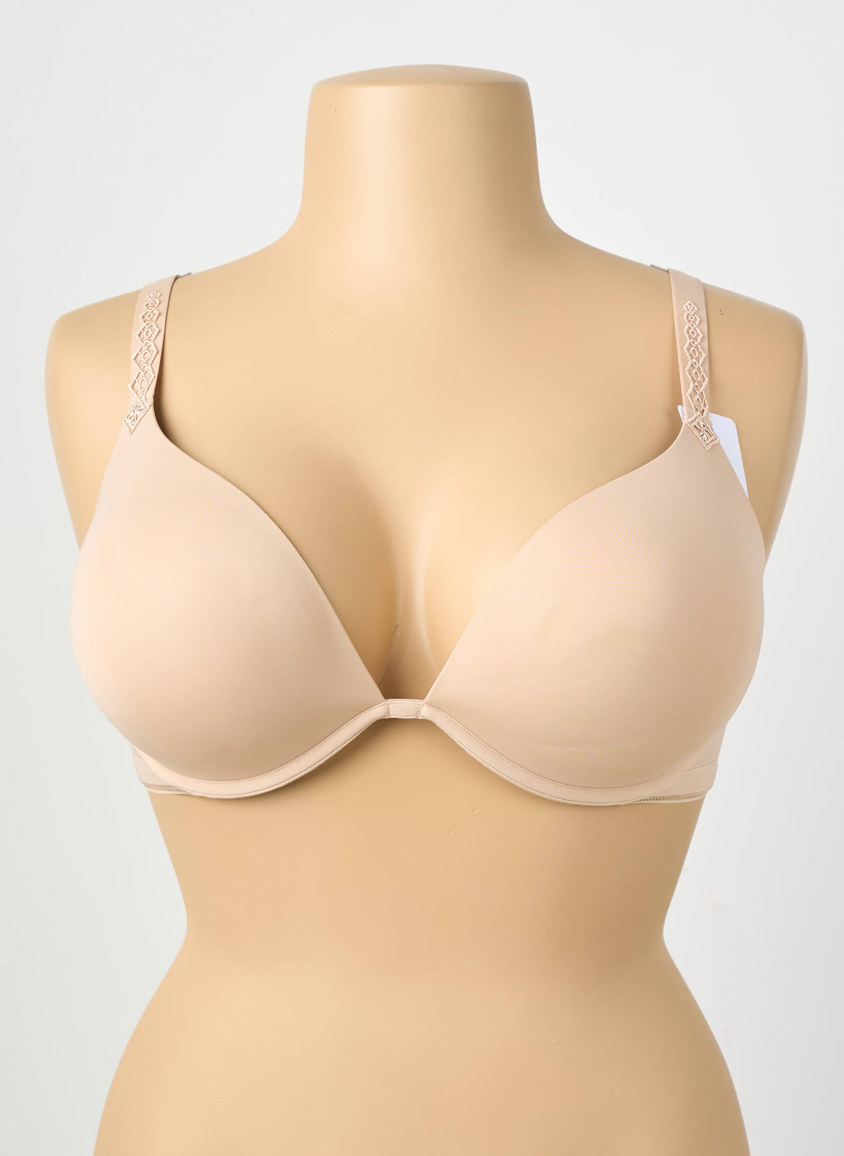 Sutien efect material satinat top sutien modelat culoare piersică SIMONE PERELE femeie