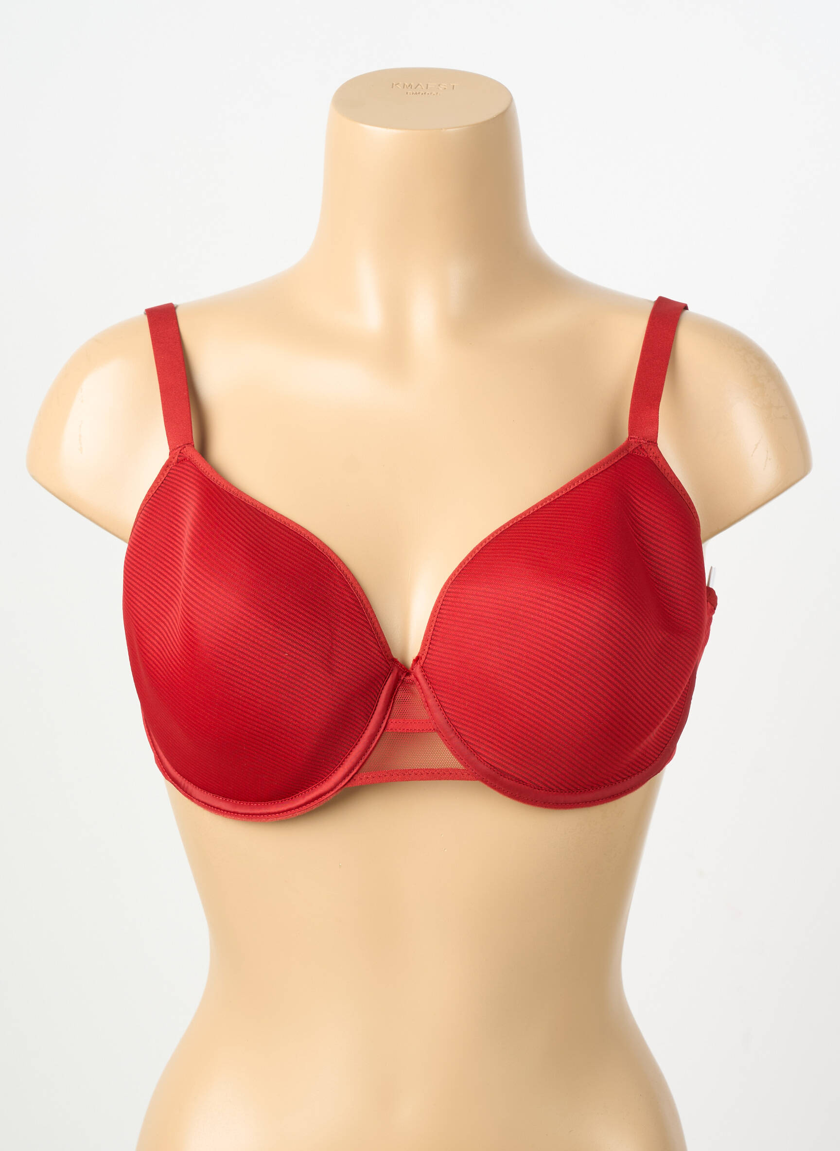 Sutien efect material satinat sutien cupe întregi cu decolteu înalt roșu PASSIONATA femeie