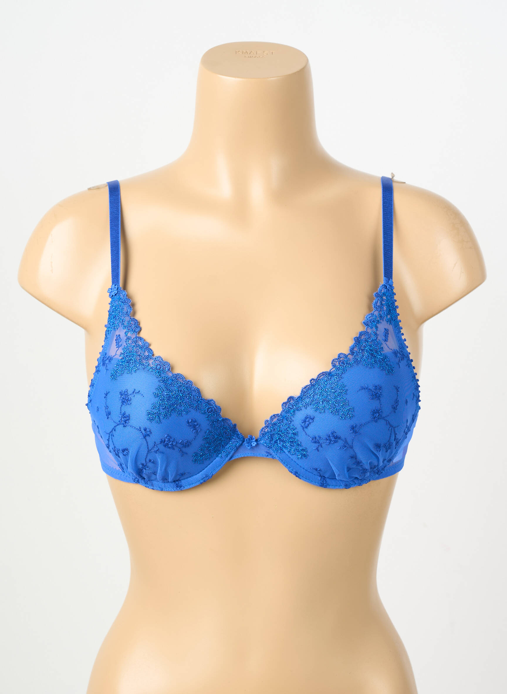 Sutien efect material satinat top sutien push-up albastru PASSIONATA femeie
