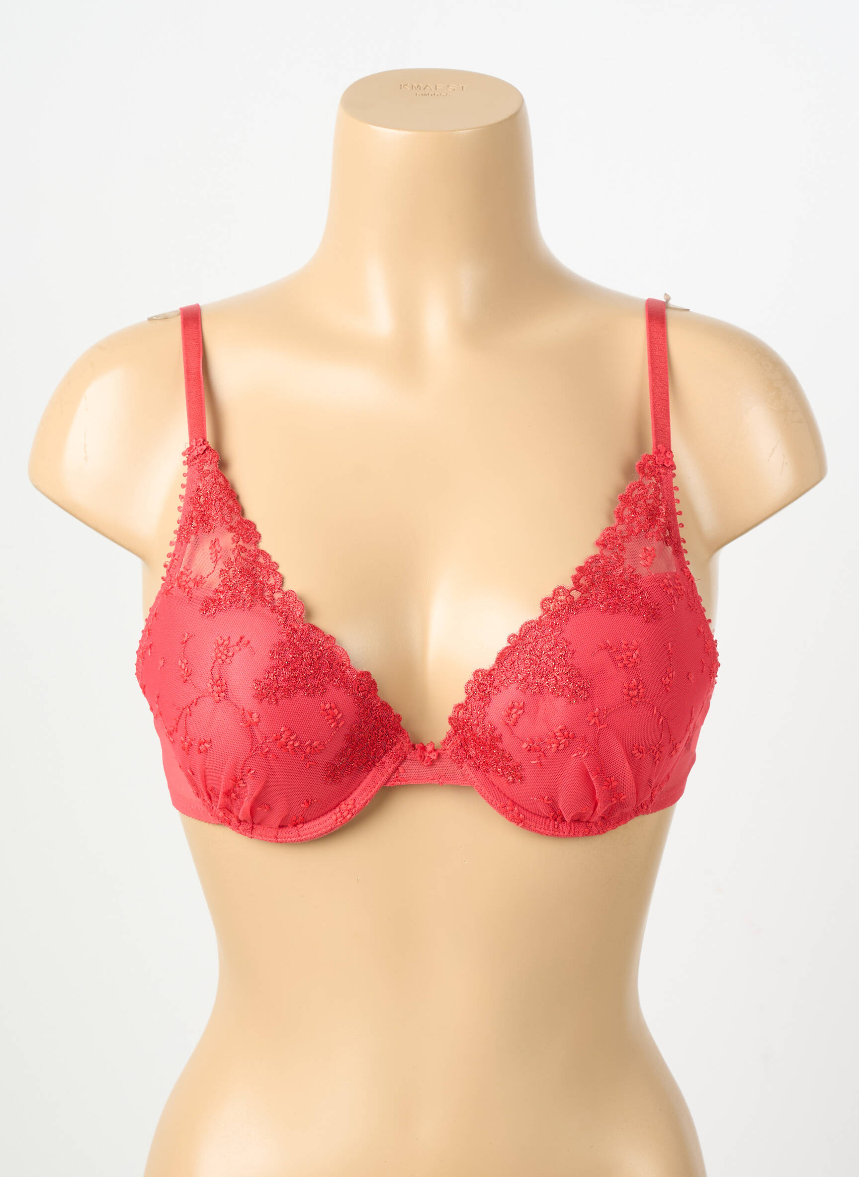 Sutien efect material satinat top sutien push-up roșu PASSIONATA femeie