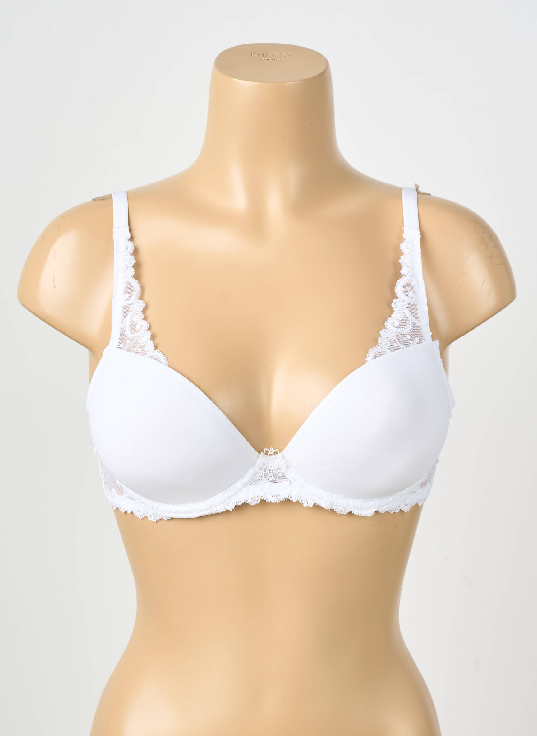 Sutien efect material satinat top sutien push-up alb SIMONE PERELE femeie
