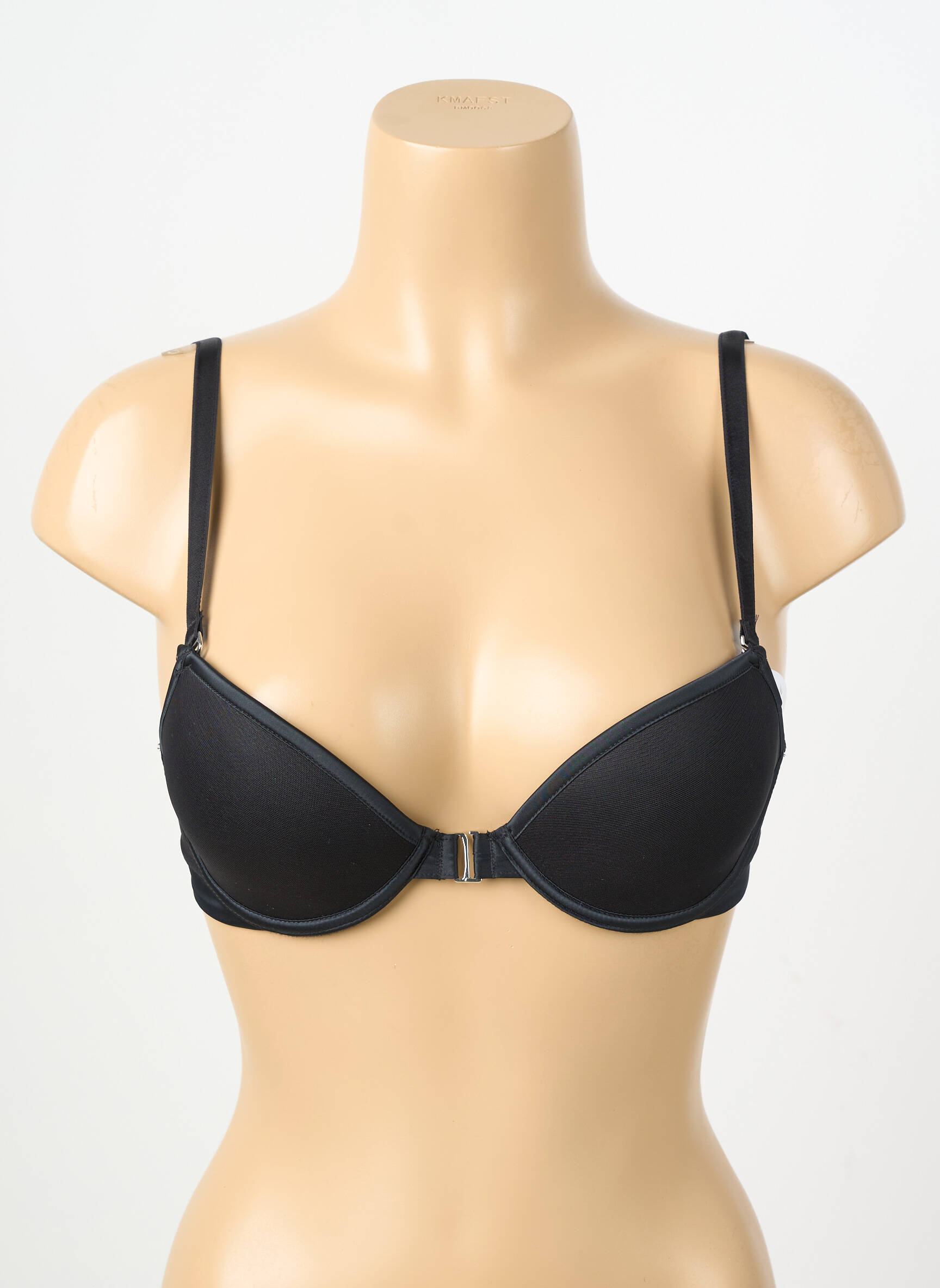 Sutien efect material satinat top sutien push-up negru IMPLICITE femeie