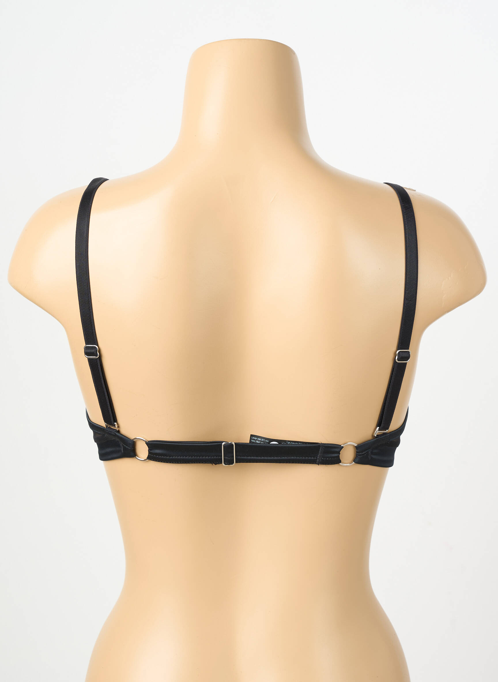 Sutien efect material satinat top sutien push-up negru IMPLICITE femeie