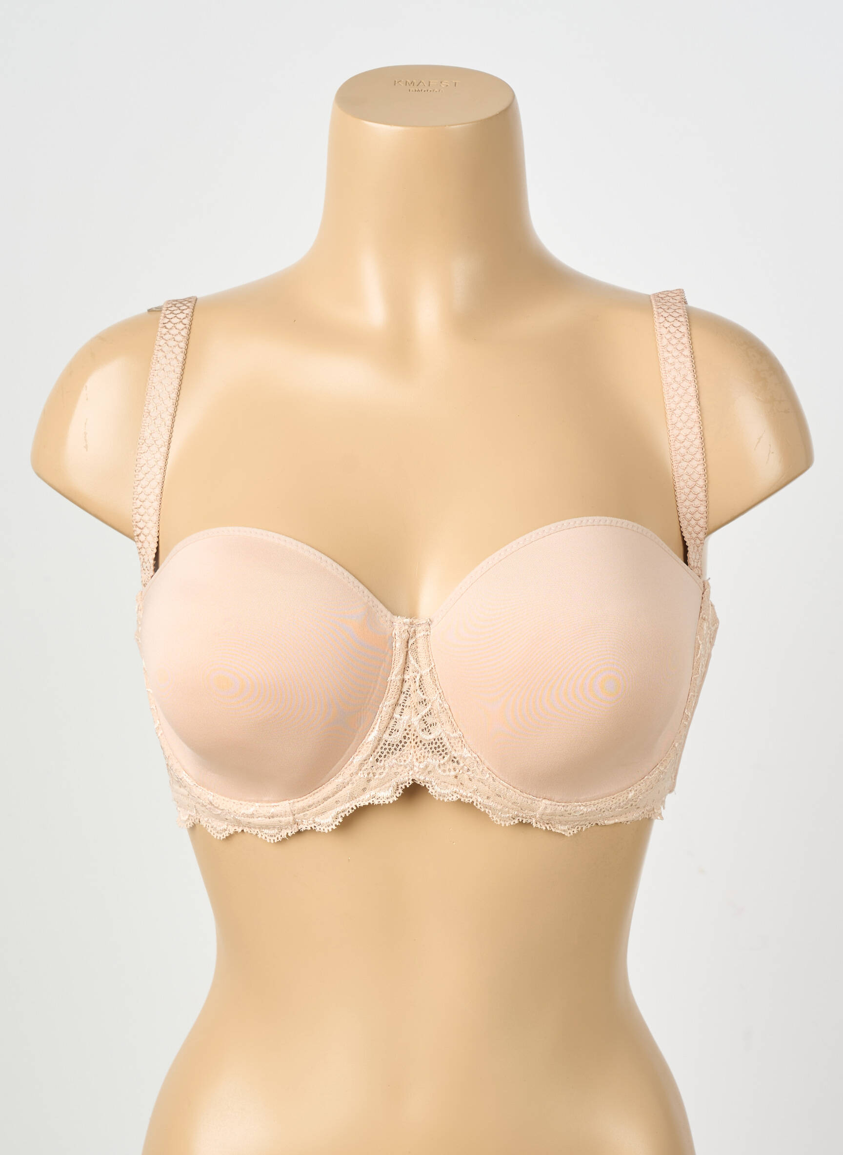Sutien efect material satinat top sutien modelat culoare piersică SIMONE PERELE femeie