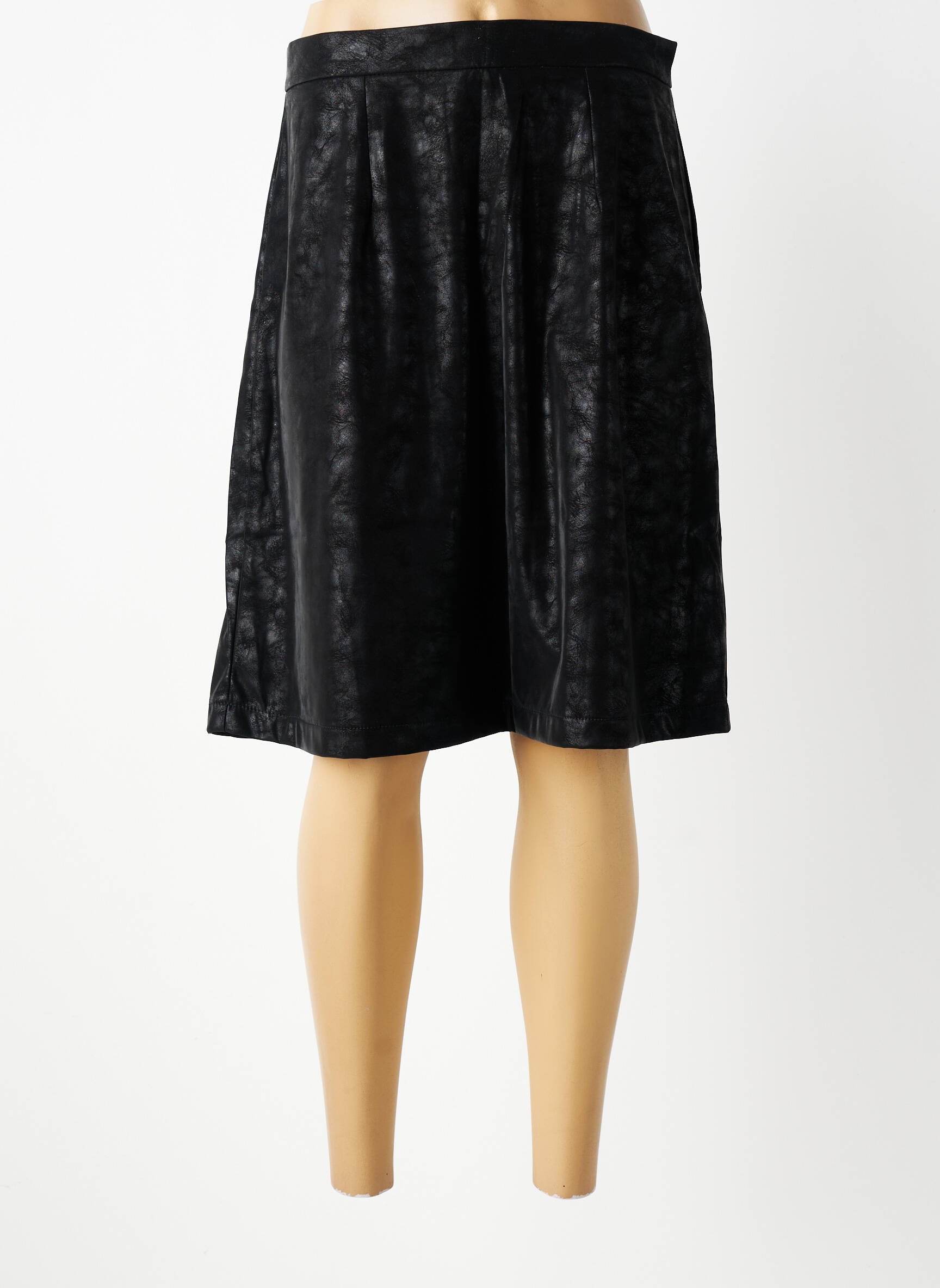 Fustă midi talie cu cleme negru COUTURIST femeie