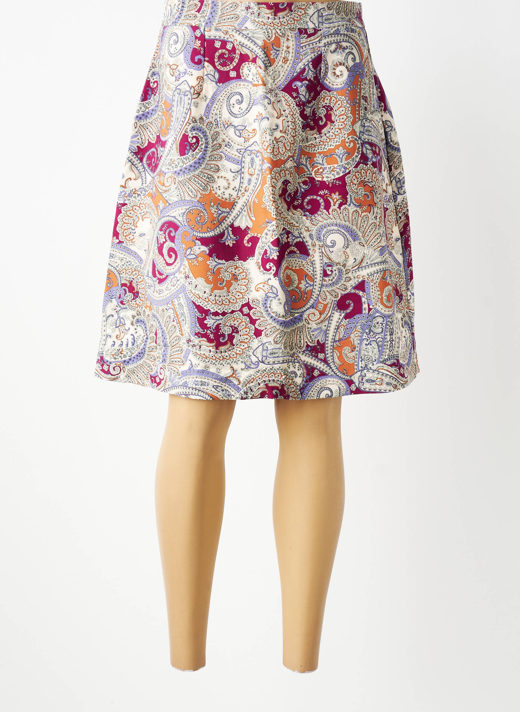 Fustă midi talie cu cleme bej COUTURIST femeie