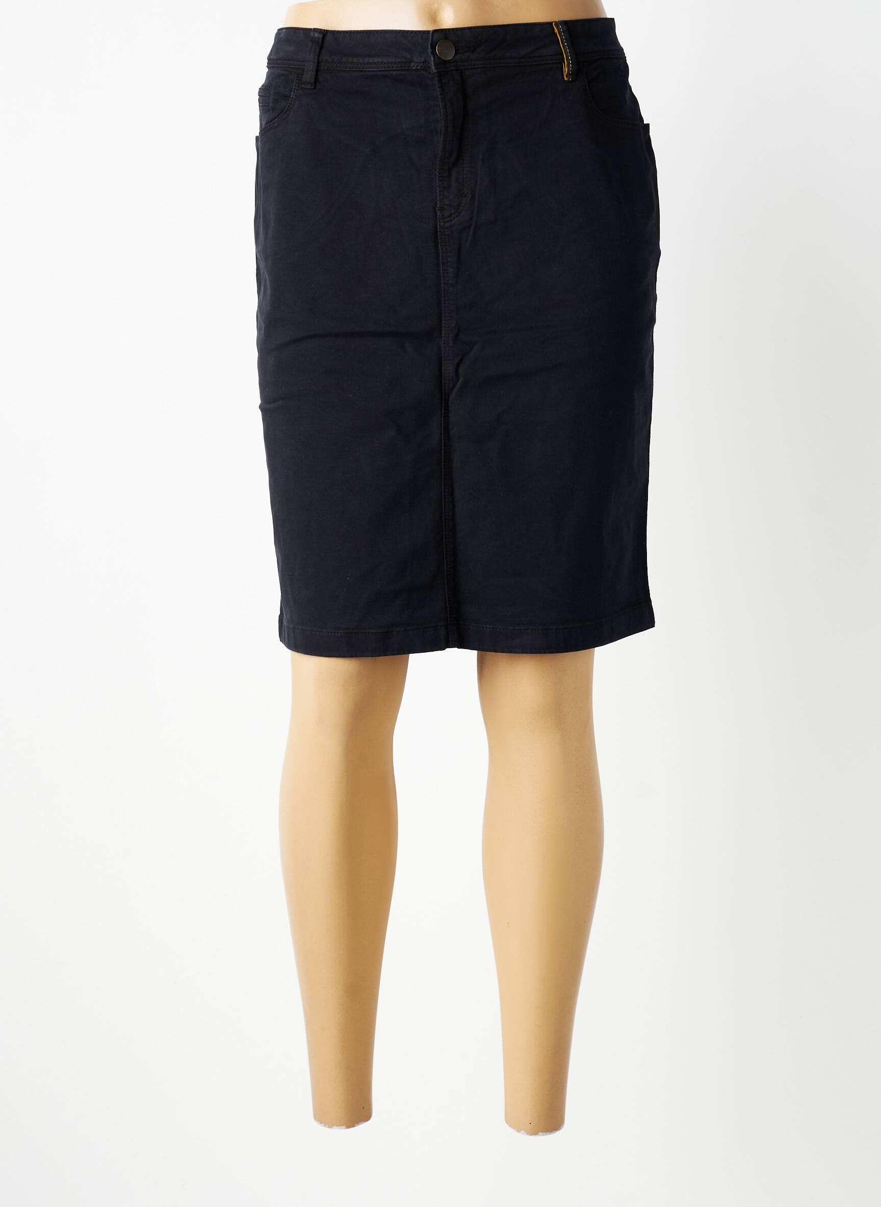 Fustă midi talie cu cleme negru COUTURIST femeie