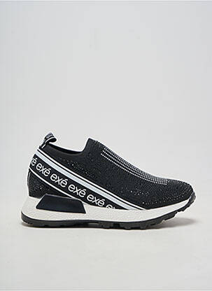 Adidași închidere elastică toc plat până la 3 cm negru EXÉ femeie