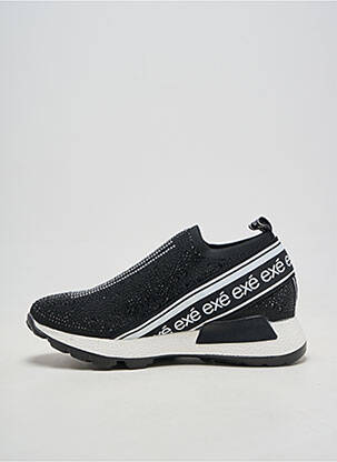 Adidași închidere elastică toc plat până la 3 cm negru EXÉ femeie