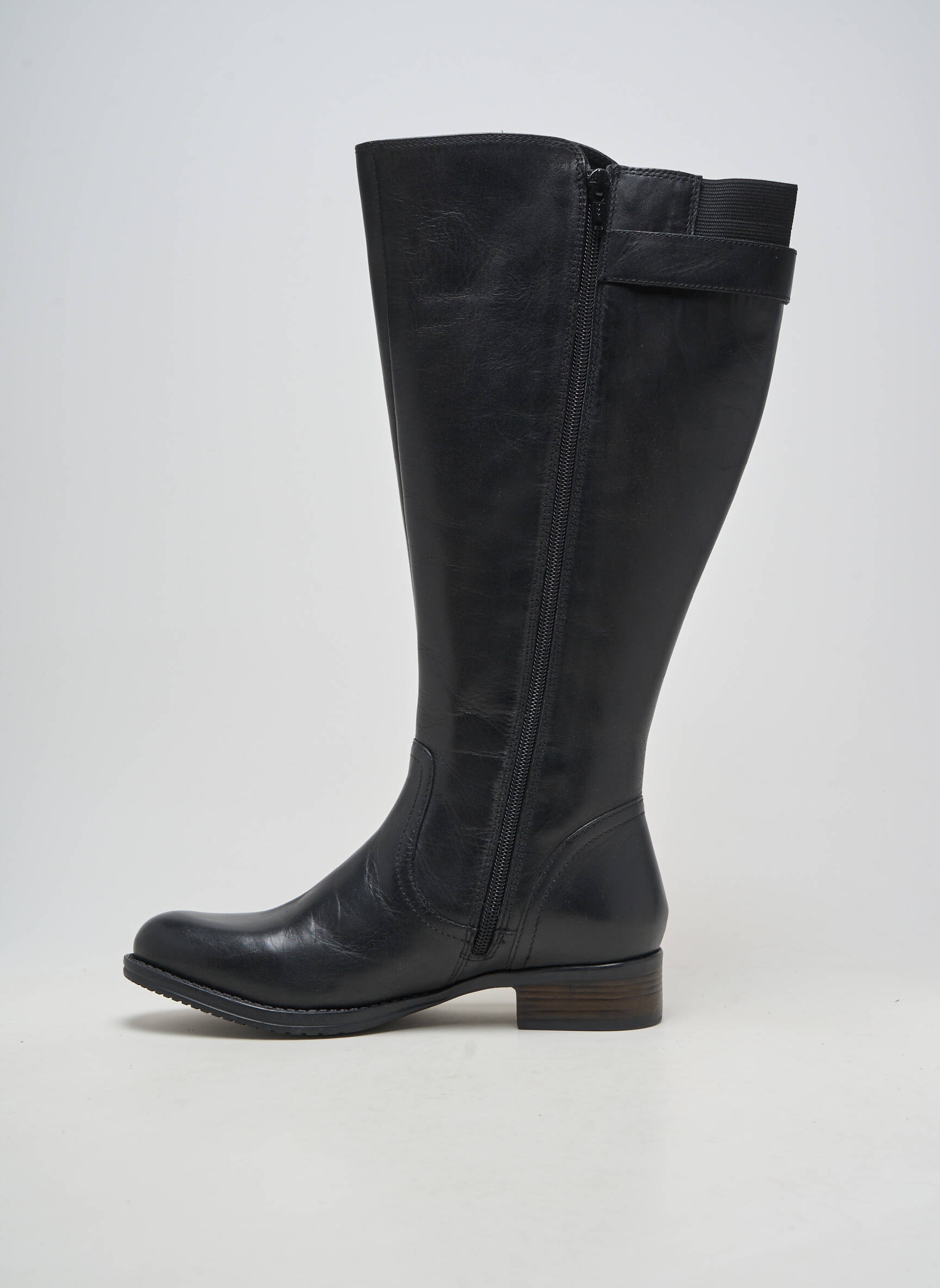 Cizme material neted toc plat până la 3 cm negru JJ FOOTWEAR femeie