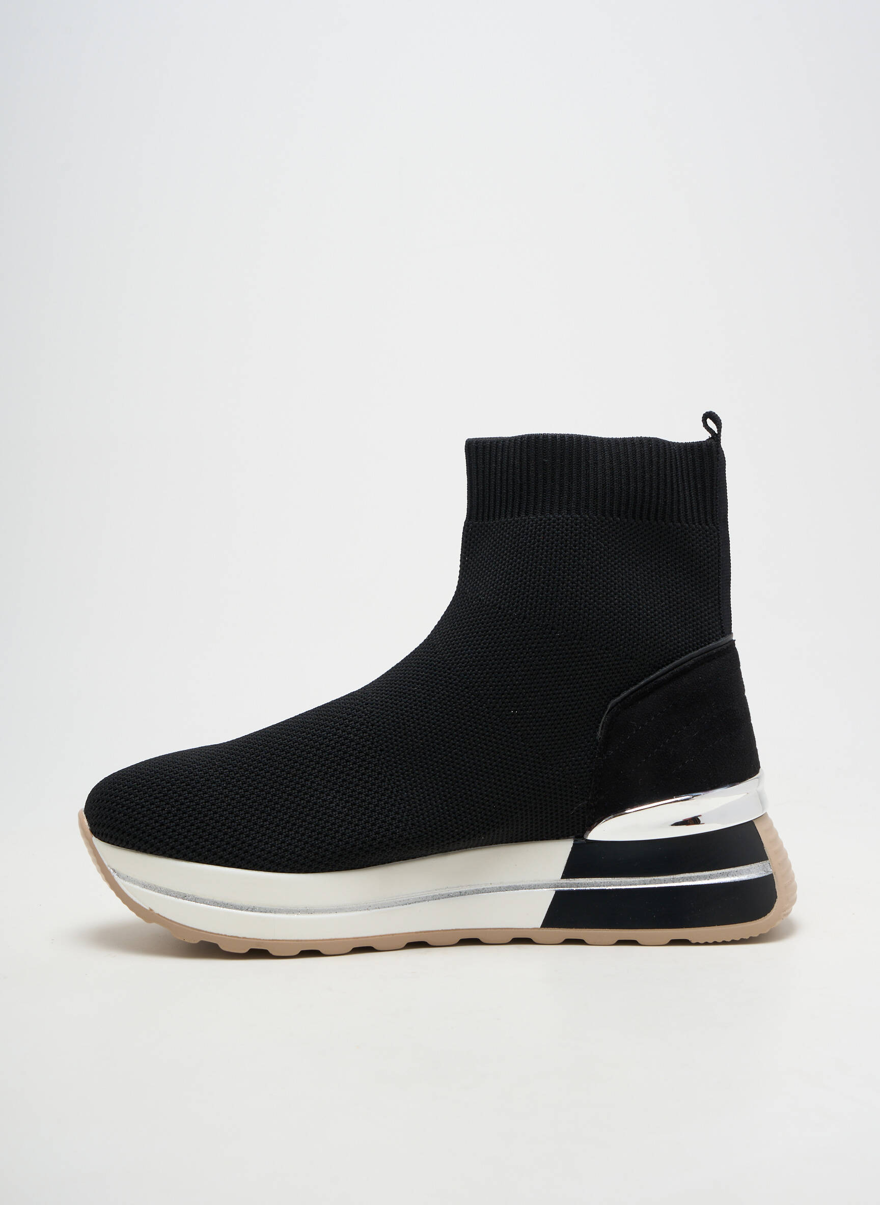 Adidași vârf rotund toc de 4 la 6 cm negru EXÉ femeie