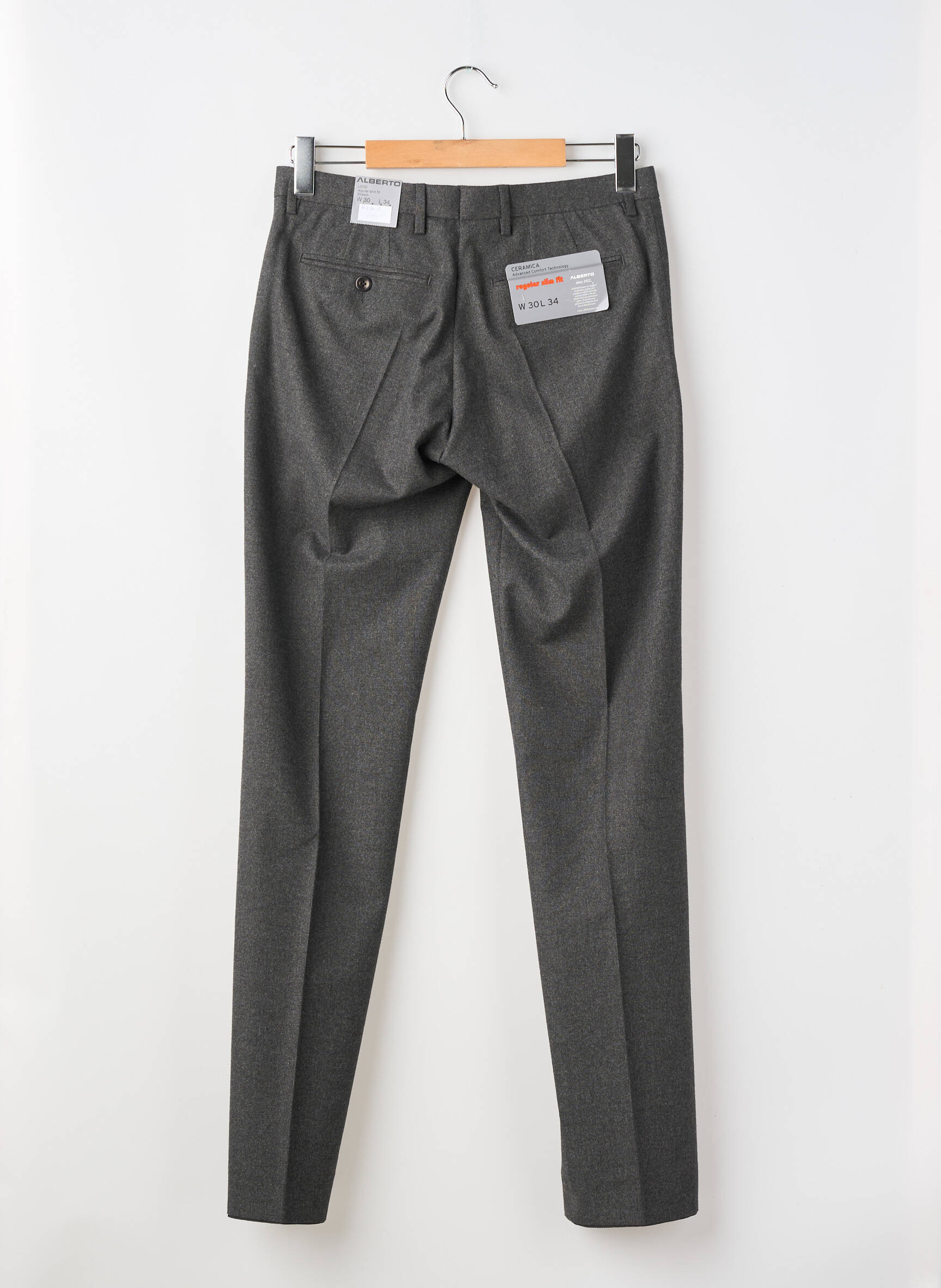 Pantalon slim țesătură melanj mărime normală gri ALBERTO bărbat