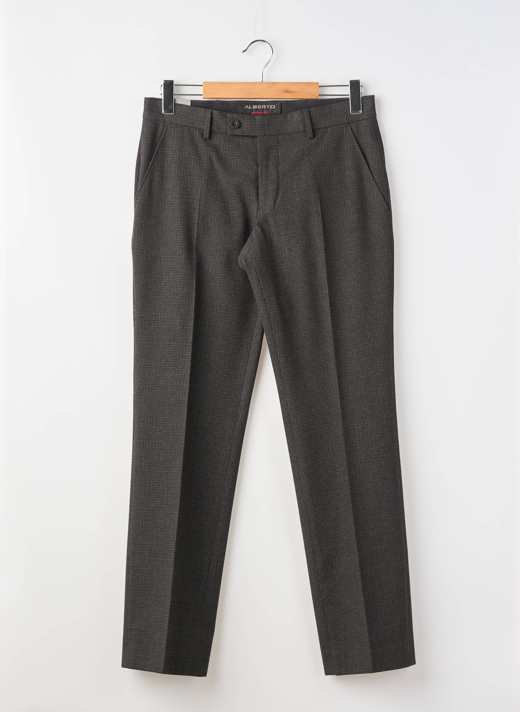 Pantalon slim țesătură melanj mărime normală gri ALBERTO bărbat