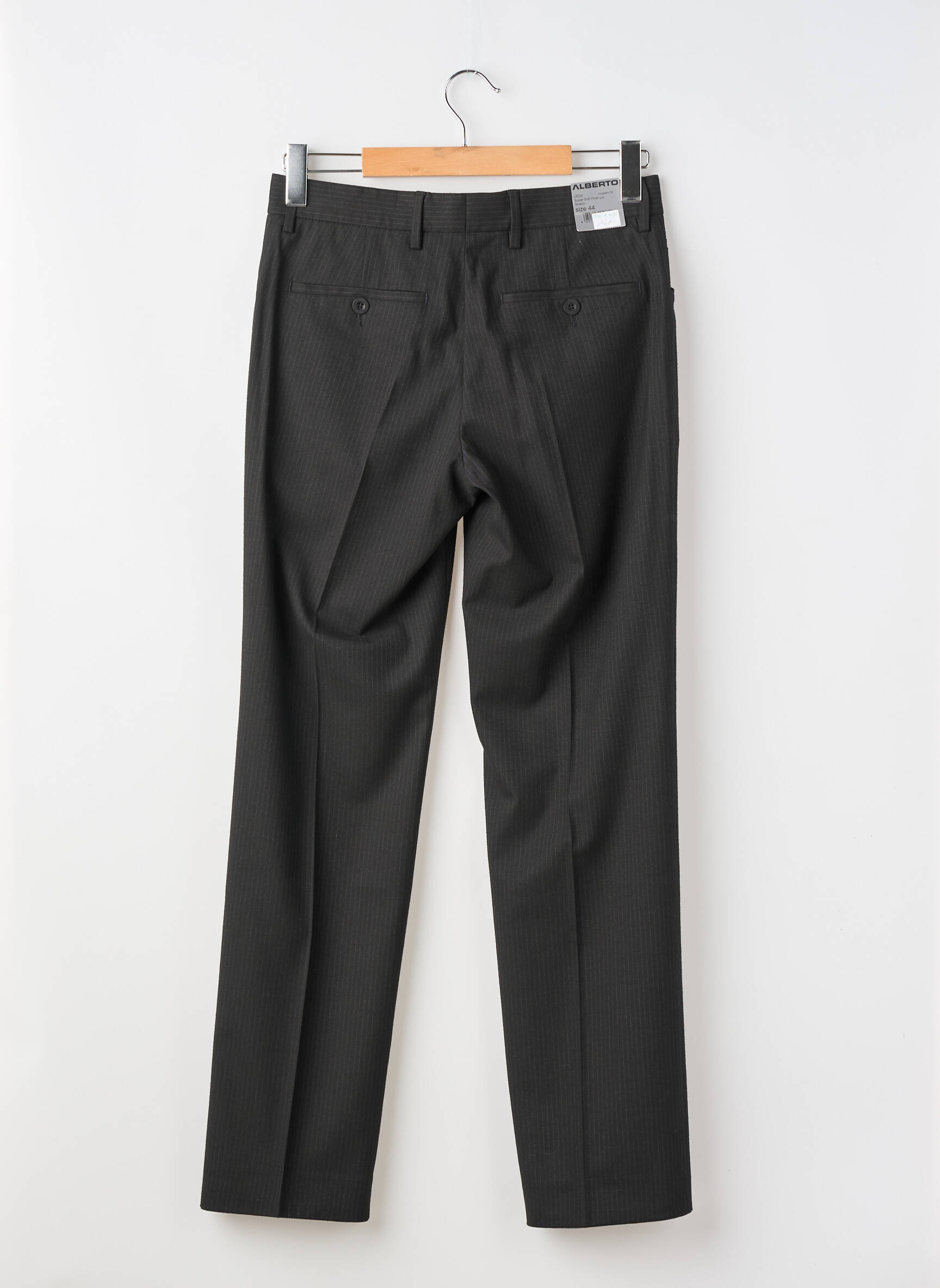 Pantalon slim țesătură poplin mărime normală negru ALBERTO bărbat