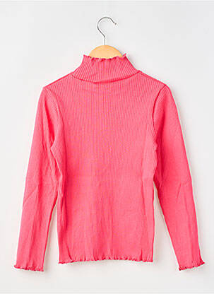 Pulover țesătură ripsată mâneci lungi roz PETIT BATEAU fată