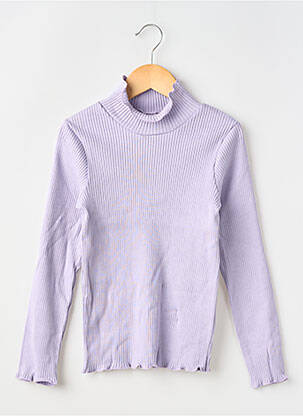 Pulover țesătură ripsată mâneci lungi violet PETIT BATEAU fată