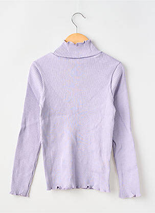 Pulover țesătură ripsată mâneci lungi violet PETIT BATEAU fată