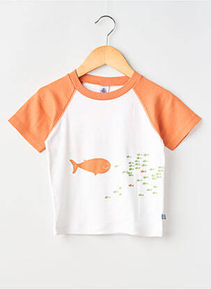 Tricou elasticitate mâneci scurte portocalie PETIT BATEAU băiat
