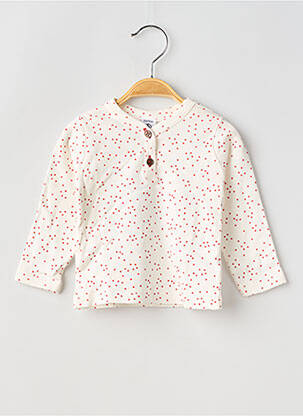 Tricou croială cambrată mâneci lungi roșu PETIT BATEAU fată