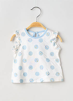 Tricou închidere cu nasturi la spate mâneci scurte albastru PETIT BATEAU fată