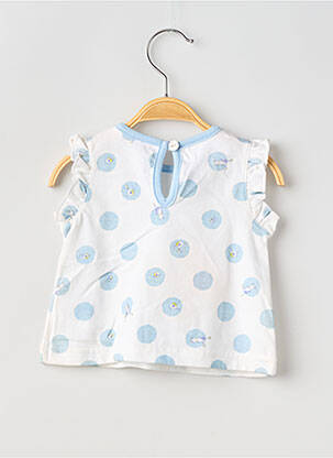 Tricou închidere cu nasturi la spate mâneci scurte albastru PETIT BATEAU fată