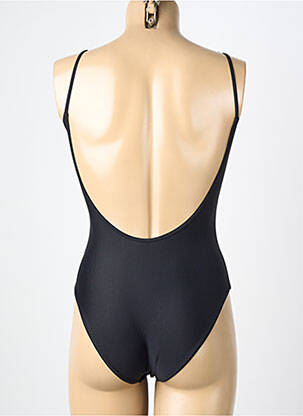 Costum de baie dintr-o singură piesă efect material satinat negru KALAÏS femeie