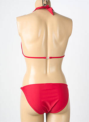 Costum de baie din două piese elasticitate top triunghiuri roșu KALAÏS femeie