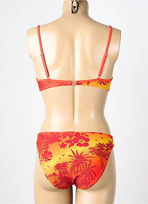 Costum de baie din două piese elasticitate top triunghiuri portocalie KALAÏS femeie