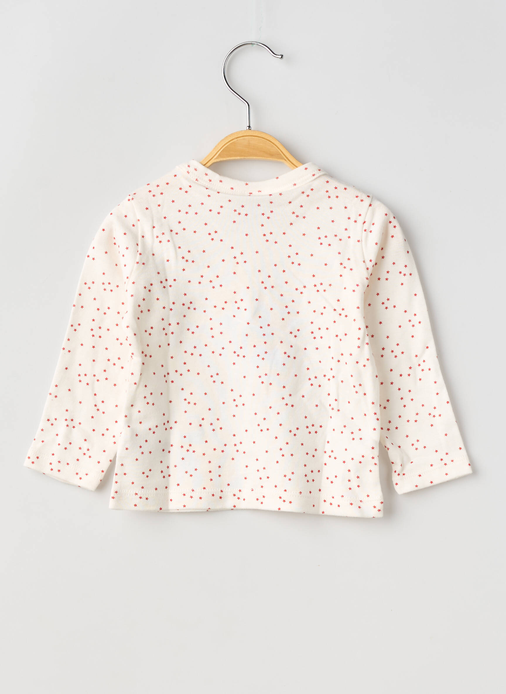Tricou croială cambrată mâneci lungi roșu PETIT BATEAU fată