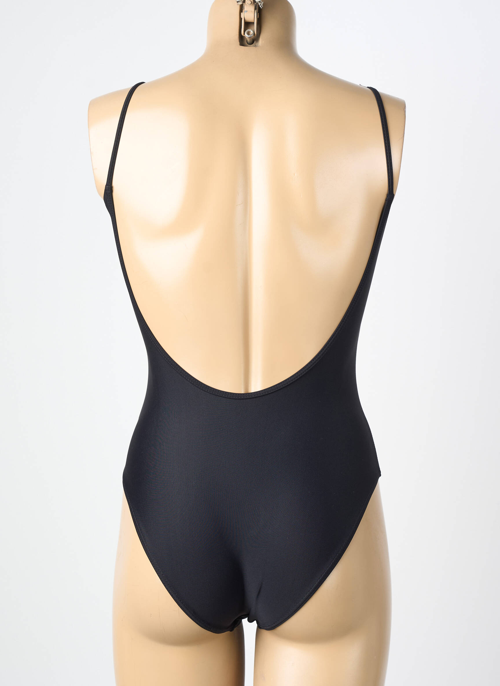 Costum de baie dintr-o singură piesă efect material satinat negru KALAÏS femeie