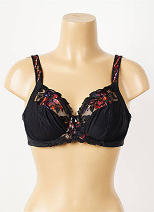 Sutien efect material satinat sutien cupe întregi cu decolteu înalt negru FANTASIE femeie