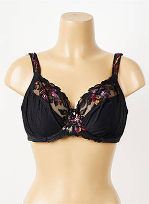 Sutien efect material satinat sutien cupe întregi cu decolteu înalt negru FANTASIE femeie