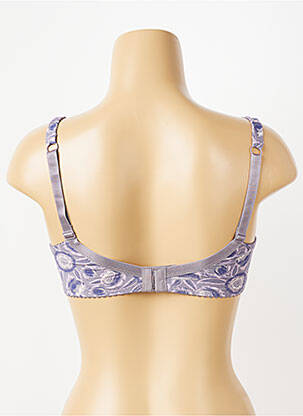 Sutien efect material satinat sutien cupe întregi cu decolteu înalt violet PIEGE femeie